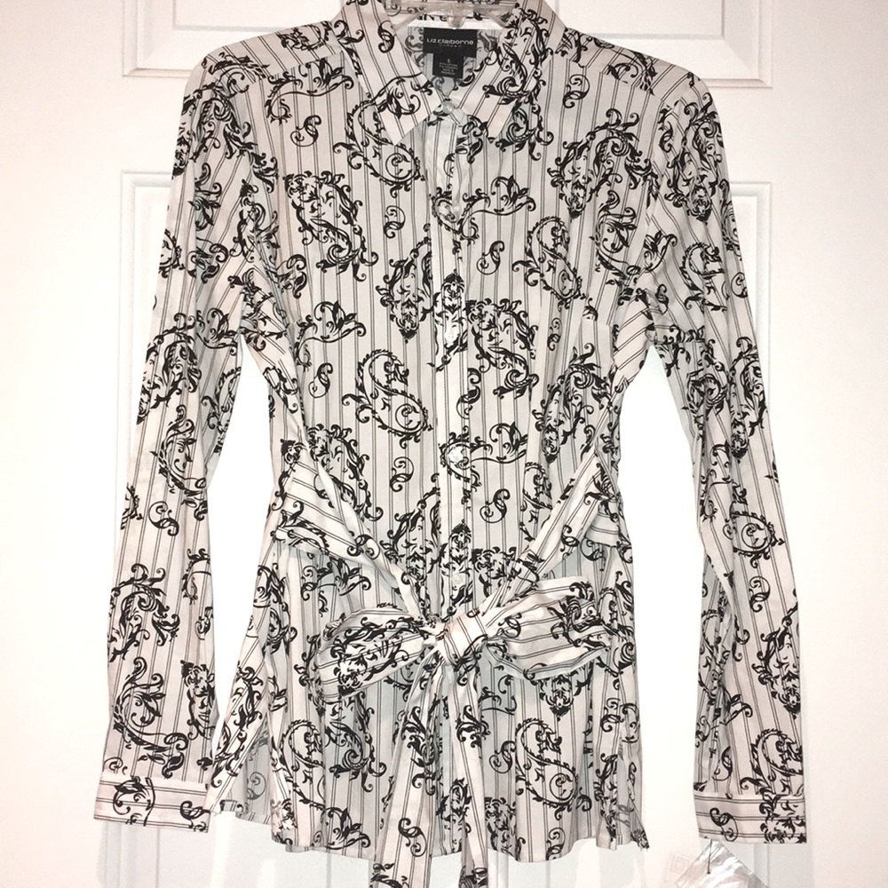 LIZ CLAIBORNE Womens Button Down Shirt Blouse